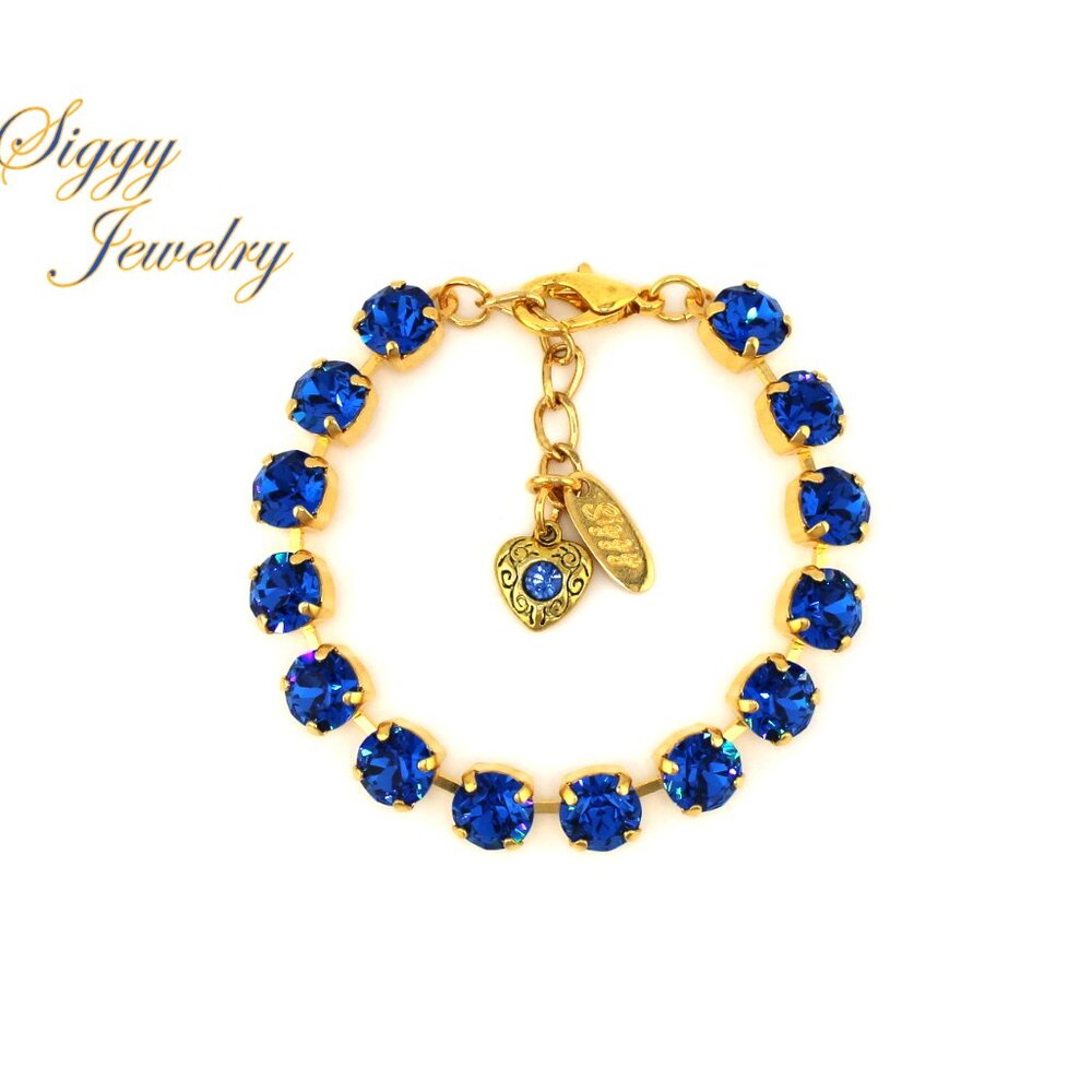 Capri Blue Tennis Bracelet made with Genuine Austrian Crystals in 8mm